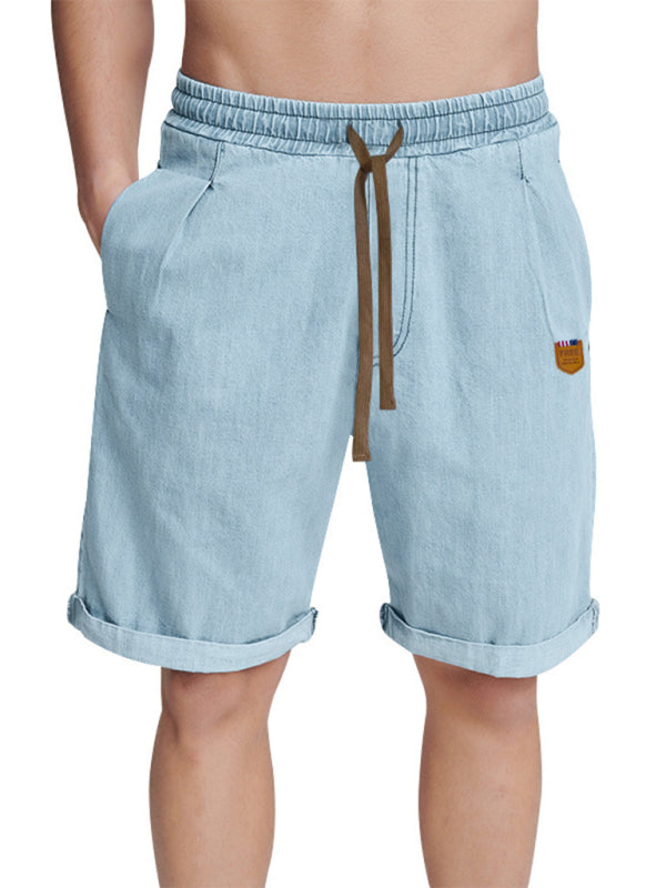 SHOPIQAT Casual Three-Quarter Pants Solid Colour Shorts Loose High-Waisted Rope Breathable Shorts - Premium from shopiqat - Just $7.750! Shop now at shopiqat